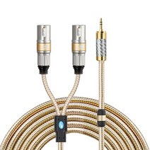 HiFi 미니 잭 3.5mm 2 XLR 3 핀 오디오 케이블 PC 헤드폰 앰프 MP3 믹싱 콘솔 듀얼 xlr에서 3.5 1M 2M M 5M 8M 10M, 01 Black_09 1m, [01] Black