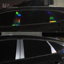 JS automotive 그랜저HG 홀로그램 프리즘 빛반사 윈도우 B필러 DIY 스티커 몰딩 익스테리어 인테리어 튜닝 용품, 메탈크롬
