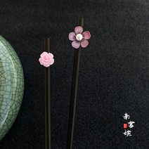 나무머리비녀 핸드메이드 장미꽃 한복대여집 폐백식 드레스 한복비녀