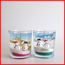(9온즈 2개만들기) 눈사람-크리스마스 양초 젤캔들 키트 만들기(270ml/2), 화이트머스크, 그린