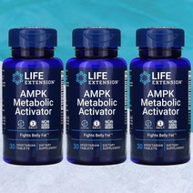[3개 세트] 라이프 익스텐션 AMPK 메타볼릭 액티베이터 식물성 베지 30정 2개월분 헤스페리딘 돌외 잎 액티포닌