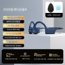 골전도 블루투스 이어폰 통화용 넥벤드 경랑 무선 이어폰 골밀도 운동용 스포츠 러닝용, 프리미엄 에디션 - 블루