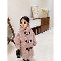 더쭈야 아동 뽀글 떡뽁이코트 아기 유아 여아 자매룩 아우터 겨울코트 핑크 유치원 등원 데일리