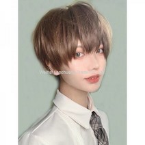 20대 남자가발 코스플레이 변장 이미지변신 남성미용, 라이트브라운