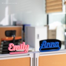 친환경 현관 문패 간판업체제작 아이방문패 공부방간판 명함이름표, 빨강, 3.일자 공중 필기체