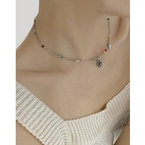 오유즈 Beads flower necklace 비즈목걸이 써지컬목걸이 패션목걸이 팬던트 롱목걸이 초커목걸이 체인목걸이