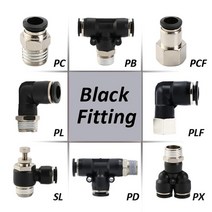 자동차 프레임 블랙 에어 호스 피팅 18 14 38 12 4mm6mm8mm10mm PC PL 튜브 커넥터 공압 퀵 커플 링 파이프, 12-04 (12mm-1l2), PH