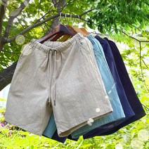 문컬렉션 슈프림 5부반바지 소프트린넨 시원한 남성반바지 팬츠 밴딩 마