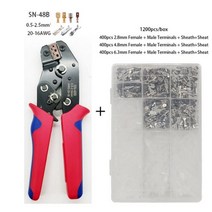펜홀압착기 슬리브압착기 터미널압착기 압착기 자동차 와이어 연결 터미널 핸드 공구, 압착기 SN-48B 1200PCS 은색