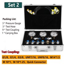 굴삭기 유압 측정 장치 6 개의 테스트 커플링이 있는 게이지 키트 3 호스, 02 Set2