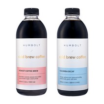 [훔볼트] 프리미엄 콜드브루 더치 원액[1000mlx2병] 커피 본연의 맛과 향을 더 깊게! 위생 품질 안전성 HPP초고압살균처리로 유통기한 6개월, 콜롬비아 디카푸/콜롬비아 디카페인, 팬시빈스/케냐 블렌드