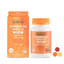 허벌랜드 비타민D3 1000IU 60구미X2개/과일맛꾸미