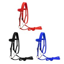 말 굴레 하네스 헤드 스톨 탈착식 스내플 나일론 웨빙, [02] Red M