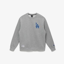 공용 MLB 그리드 로고 LA 다저스 맨투맨 헤더 그레이 13338672