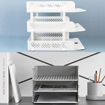 3단 서류받침 트레이 문서서랍대 스케치북 종이거치대, 색상, 화이트