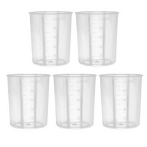 라면계량컵 종이컵계량 이케아계량컵 세제계량컵 비중컵100ml 플라스틱 졸업 측정 컵 액체 용기 에폭시 수지 실리콘 만들기 도구 투명 혼합 컵 DIY 혼합 도구, 5 개, 100ml