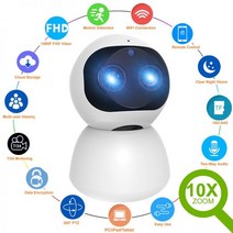 HD 1080P 실내 와이파이 카메라 스마트 홈 보안 감시 IP CCTV 360 PTZ 10X 줌 아기 애완 동물 비디오 모니터 캠, 1080P Camera Only_KR | 영국 플러그