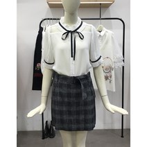 티렌 W_벨티드체크랩치마바지_T163MSA007