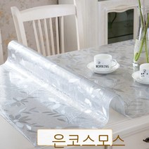 테이블매트 매트테이블 위 까는 고무매트 테이블다기 소프트가죽 화상방지 실리콘 열차단 바탕화면 투명 보호 ., T10-실버플라워 송이 1.5mm, C08-80*80cm