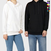 남자 여자 베이직 무지 특양면 풀오버 후드티(18색상)