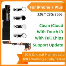 100% 원래 아이폰 7 플러스 마더 보드/아니 터치 id에 대 한 잠금 해제 Iphone7 플러스 메인 보드 플레이트, 02 32G Silver Touch ID