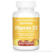 캘리포니아 골드 뉴트리션 California Gold Organic Vitamin D3 Gummie 비타민D3 혼합베리&과일 향 구미젤리 90개입, 90정, 3개
