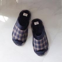 럭셔러 체크무늬 작은발 남성 실내화 거실화 도서관 모텔 아파트 한의원 오피스 학원