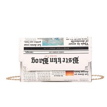 여자 신문 패턴 어깨 어깨 레이디 크로스 바디 백 체인 토트 메신저 Satchel 지갑