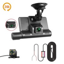 블랙박스 가성비대시 캠 자동차 DVR 카메라 4 인치 풀 HD 1296P 드라이브 비디오 레코더 등록기 보드 듀, 01 24H with rear camera_02 32G
