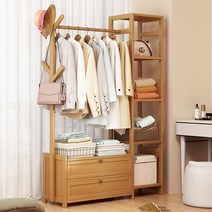 이동식 옷걸이행거 원목스탠드옷걸이 시스템행거 원목행거 100cm*29cm*165cm, 원목색