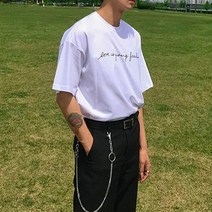 남성용 마켓A 러브 레터링 반팔 티셔츠