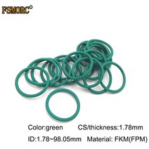 가스켓녹색 FKM o 링 ID1.78mm ~ 98.05mm 두께/CS 내유성 산 및 알칼리 씰링 개스킷 FPM o-링, 58 ID60.05x1.78mm  5pcs