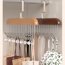 다용도 미끄럼방지 옷걸이 튼튼한 옷걸이행거 원목 다중 훅 옷걸이, 빈티지*2