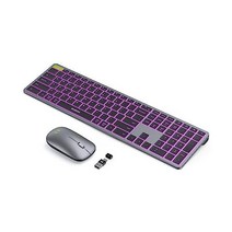 무선 백릿 키보드 마우스 seenda USB/타입 C 충전식 풀 사이즈 Compatible 윈도우 7/8/10 맥북 프로/에어 노트북 랩탑 PC