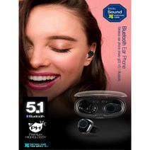 블루투스 V5.1최신 터치무선음질정품이어폰 오토페어링 귀가편한 삼성 애플 LG 완벽호환, 1) V5.1 제트블랙