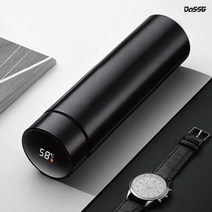 보온 보냉 텀블러 LED 온도표시 원터치 스텐 스마트 차량용 보온병 500ml, 스마트텀블러 화이트