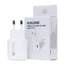 엔인원 퀄컴 QC3.0 18W 고속 충전 어댑터 퀵차지 USB A, 1개