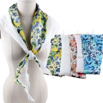 텐셀 플라워 삼각 스카프 머플러