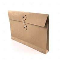 크래프트 종이봉투 줄 묶음 단추 무지 서류 문서 황색