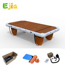 워터 플랫폼 매트 매직 카펫 야외 서핑 낚시 4202m157 788 인치 티크 EVA 커버 플로팅 아일랜드 도크 풍선 요트 풀 비치 오션 레이크, 5.4X2X02m  White  No Ladder