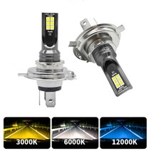 2Pcs 3030 H4 H7 LED 자동차 안개등 H11 H8 H9 H16JP H3 전조등 전구 9005 운전 램프 6000K 12V 24V, 03 H8, 03 3000 천개 황금