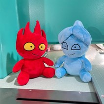 25cm Fireboy and Watergirl 플러시 장난감 핫 게임 캐릭터 플러시 인형 귀여운 레드 파이어 보이 블루 워터 걸 인형 게이머 크리스마스 선물 완구, 2PCS