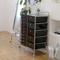 미용실약장 파마롯드보관 서랍형 이동식트롤리 서랍장, 바퀴 없는 검정 15 서랍1개의 이야기
