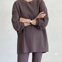 dm 모그 박시 라운드 블라우스 티셔츠 / 가을 봄 세트코디 루즈 블랙 아이보리 브라운