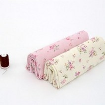 대폭린넨 파스텔플라워 2색, 핑크