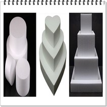 원형 하트 사각 모형 스티로폼 크림클레이 만들기재료 높이7cm, 2호
