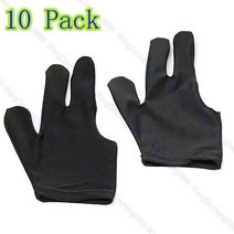 당구 포켓볼 장갑 풀 슈터 3 개의 손가락 블랙 10pcs