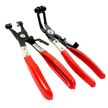 2 PC 호스 클램프 펜치 도구 세트 각도 스위블 턱 잠금 플랫 밴드 냉각수 클립, 보여진 바와 같이, 하나