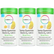 레인보우 라이트 Sunny Gummies 비타민 D3 레몬향 1 000IU 구미젤리 50개, 50개입, 3개, 50정