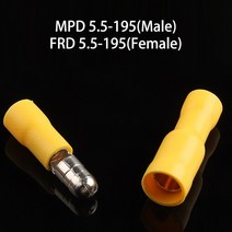 5/10/25PCS 배선 PVC 총알 모양의 여성 남성 절연 조인트 와이어 커넥터 전기 프 터미널 22-16A, 03 Yellow MPD FRD_01 10PCS(5)